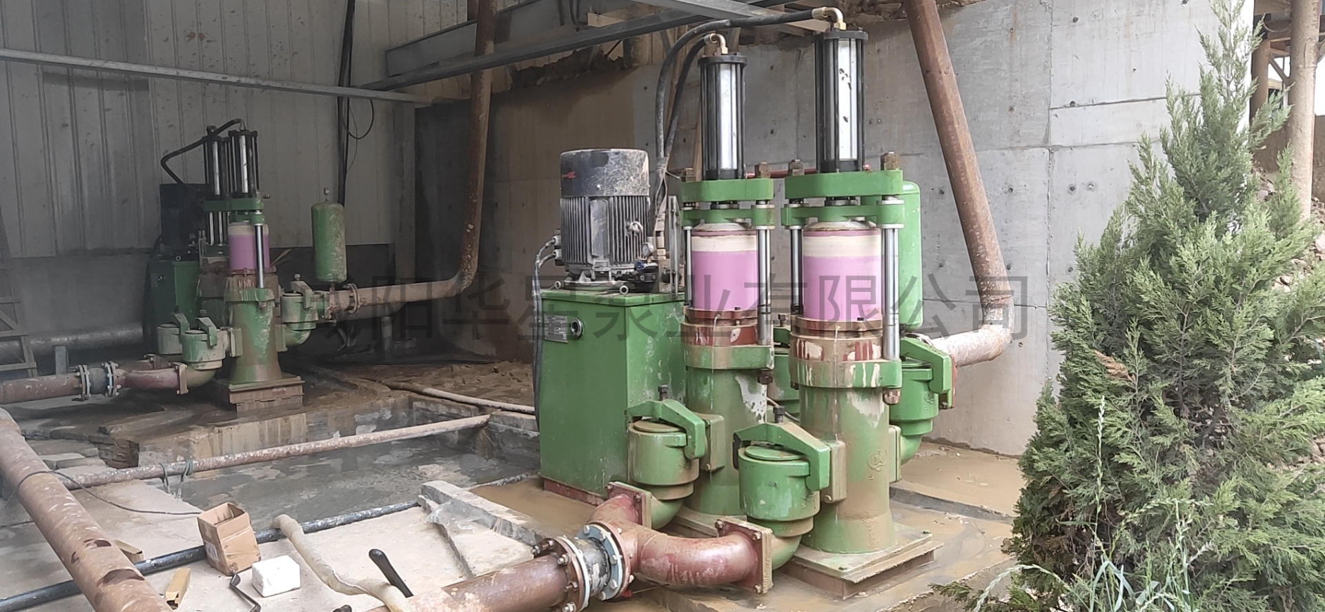 柱塞泥漿泵處理洗沙污水的使用現場(chǎng)